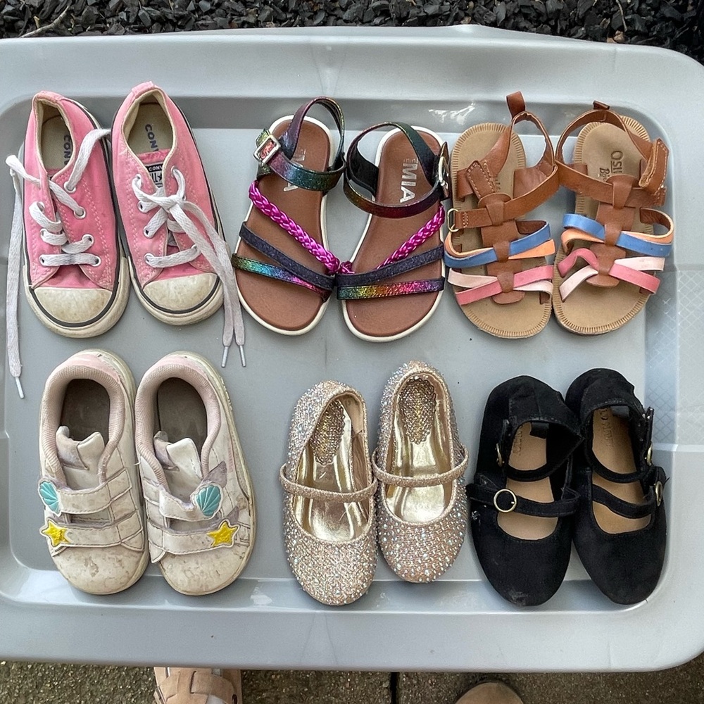 Toddler girl size 7 shoe lot